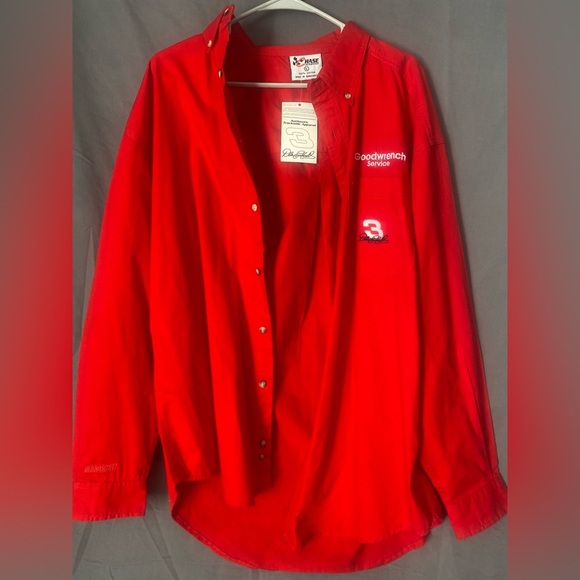VTG NASCAR Chase Authentics Dale Earnhardt Red button front shirt NWT 1996 - Picture 1 of 7